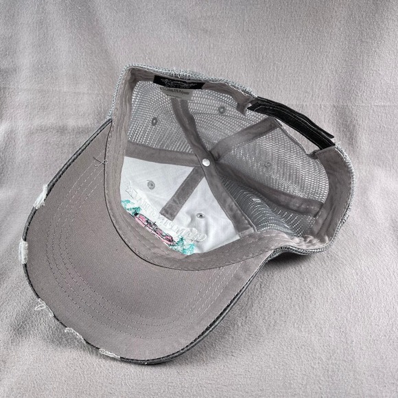 Glamping Hair Don't Care Hat Womens Gray Distressed Mesh Back - Picture 7 of 10